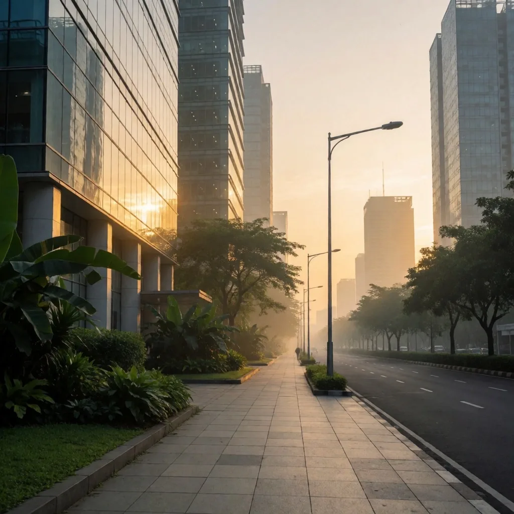 Morning in Jakarta's Senayan business district