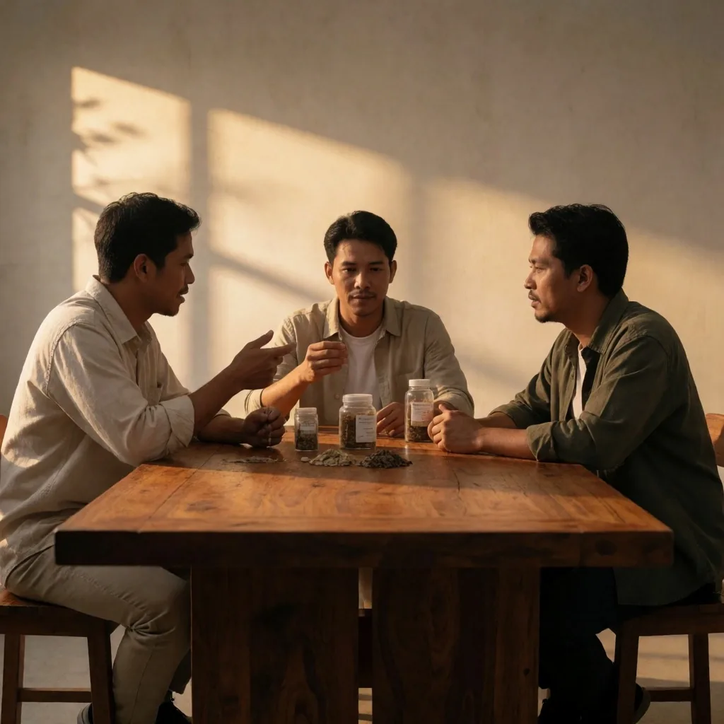 Nusavita research and editorial team working in a Jakarta studio